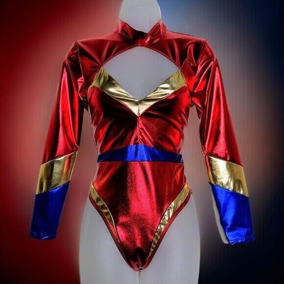 Medium New Wonder Woman‎ Halloween Costume Bodysuit Superhero Feminist Cosplay - Picture 1 of 5